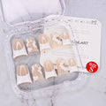 Duck Press on Nails Short Handmade 3D Unique Flower Fake Nails White French Tip False Nails with Designs Thick and Muti-Layer Gel Acrylic Nails Glossy Glue on Nail for Women (Size S)