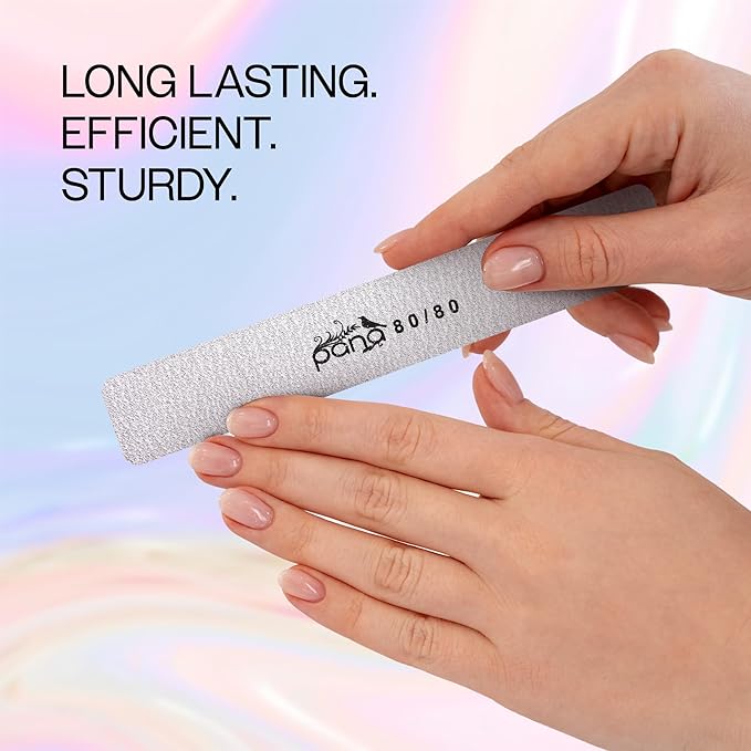 10PCS Jumbo Size PANA Professional Double Sided Nail Files - Zebra, 80/80 Grit - Emery Board Nail Buffering File Manicure Pedicure Nail Polisher Washable