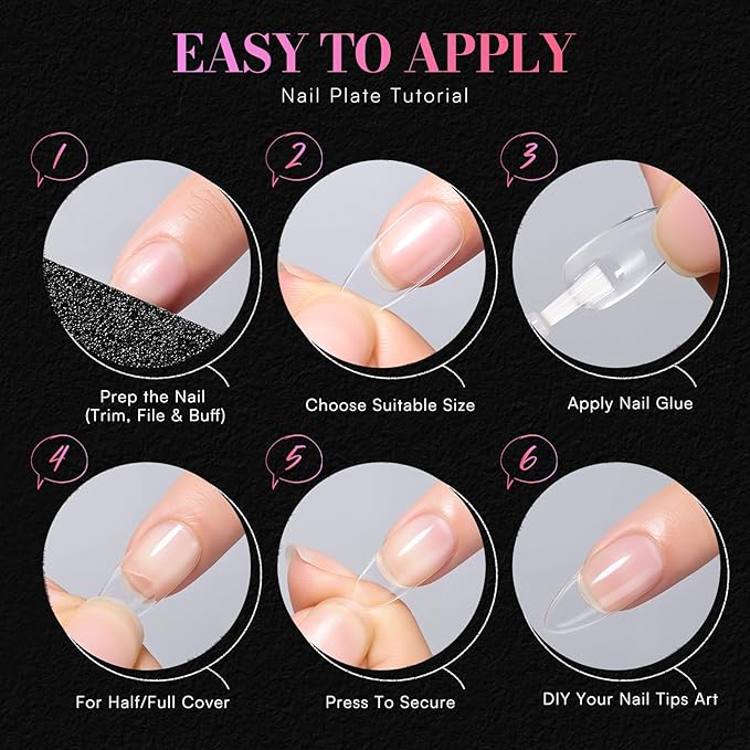 Makartt Extra Short Almond Nail Tips: 240PCS, 15 Sizes, Half Matte, Clear Fake Nails - Full Cover Soft Acrylic Press On Nail Extensions Supplies Salon and Home DIY for Flat & Natural Nail Beds