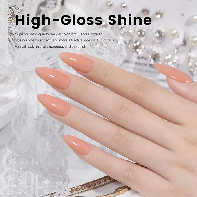RARJSM Rubber Base Coat Gel Polish Nude Salmon Pink Skin Tone Rubber Base Gel for Nails Natural Nude Color French Manicure Extend Gel Soak Off Curing Requires Single Bottle 15ml Salon Home DIY Use