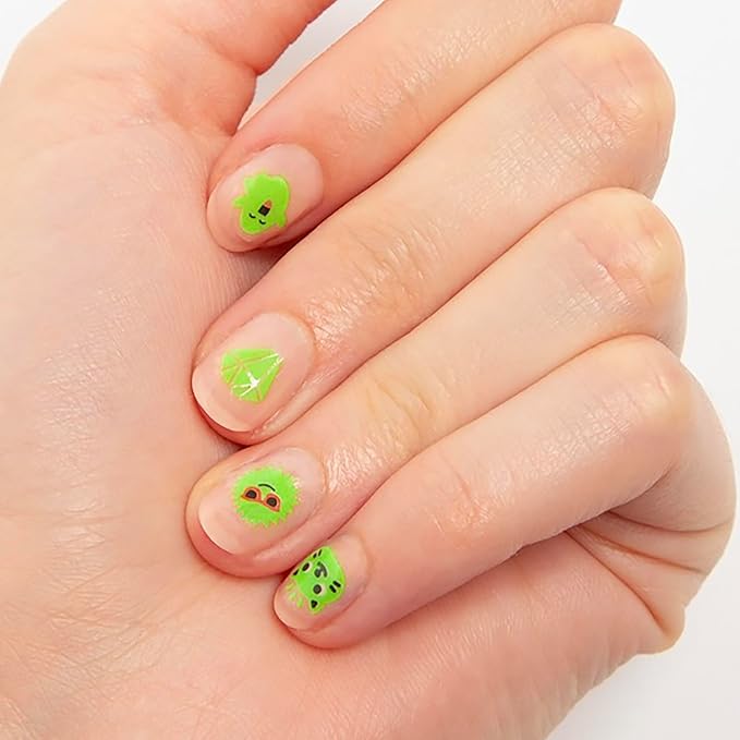 Omy Glow in The Dark Nail Stickers for Kids - 200 Stickers, Waterproof, Durable, Fun, Creative Designs | Strong Enough to Last Through Hand Washing - Easy to Apply, Safe, Non-Toxic | Age 3 and Up