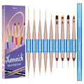 Nail Art Brush Set, 9PCS Double-Ended Acrylic Liner Brush Dotting Pen for Gel Polish, Nail Design Tools for Professional Manicure DIY Home Salon