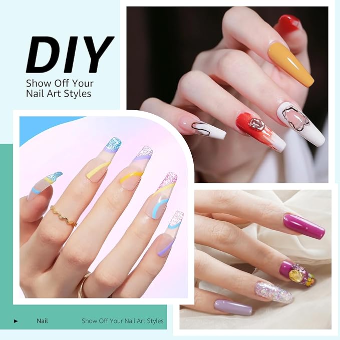 Clear Square Straight Nail Tips, 240PCS XXL Extra Long C Curve Nails Tips, Full Cover Gel Acrylic Tips, Clear Fake Artificial Nails for Nails Extension Coffin Nails Tips