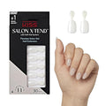 KISS Salon X-tend, Press-On Nails, Nail glue included, 'Keep It', Light White, Short Size, Oval Shape, Includes 30 Nails, 5Ml Led Soft Gel Adhesive, 1 Manicure Stick, 1 New Mini File, New Prep Pad