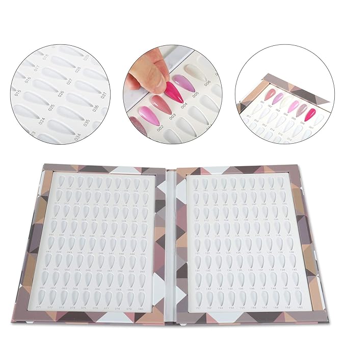 NMKL38 160 Nail Color Display Book Chart with 240 Nail Tips UV Gel Polish Color Card Board Salon Tools (A01)