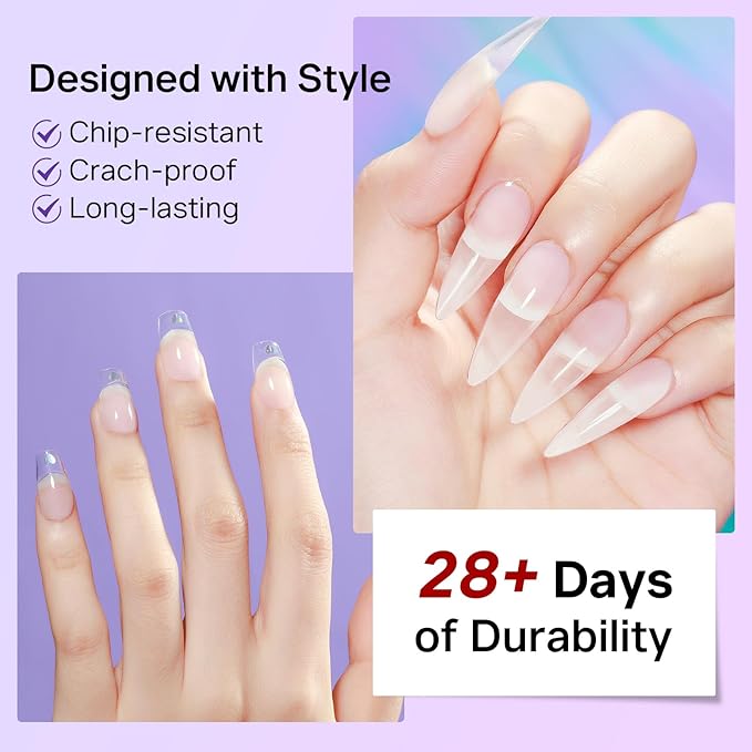 MIZHSE HEMA-Free Hard Gel for Nails-1.06oz Clear Builder Gel Nail Stengthener U V/LED Extension Gels for Nail Repair for DIY Home Salon Women Gifts Lamp Cured