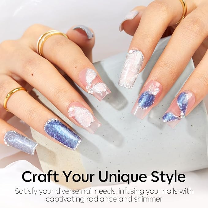 modelones Glitter Gel Nail Polish opal gel nail polish Pastel Soak-Off UV Gel Polish - 28+ Days Long-Lasting Salon-Quality Nail Art DIY Manicure & Gift 15ML