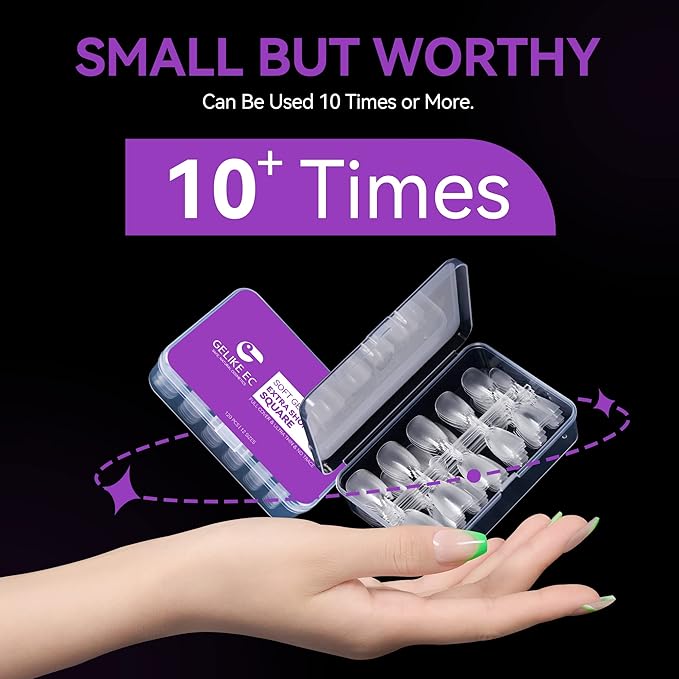 Gelike ec Nail Tips- Gel Nail Tips Extra Short Coffin Nail Tip Full Cover 120PCS 12 Sizes, Extra Short Coffin - Gift for Valentine's Day