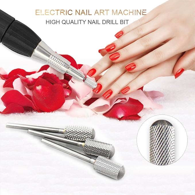 Round Head Alloy Nail Drill Bit Manicure Drilling for Nail Gel Polish Removal Nail Accessories Tool (Coarse)
