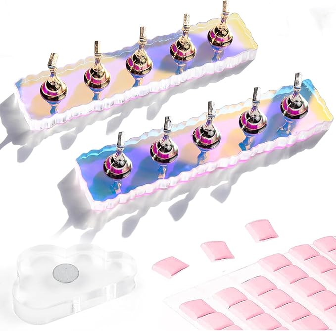 Nail Stand For Press Ons, Nail Holder For Painting Nails With A Heart Shape Acrylic Nail Stand, Easy-To-Clean Press On Nail Stand Nail Art Practice Nail Dispaly Home DIY Salon Supplies (Aurora)