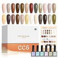 CANNI 30Pcs Gel Nail Polish Set - 9ML Winter Nude Brown Beige Khaki Neutral Gel Polish Kit, Soak Off UV LED Nail Art Starter Set, Skin Tone for Home & Salon Manicure