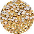 NCB 2000pcs Flatback Round Glass Nail Art Rhinestones Crystal for DIY Making Accessories Shoes, Clothes, Face Art, Bags, Manicure (Aurum, SS12 2000pcs)