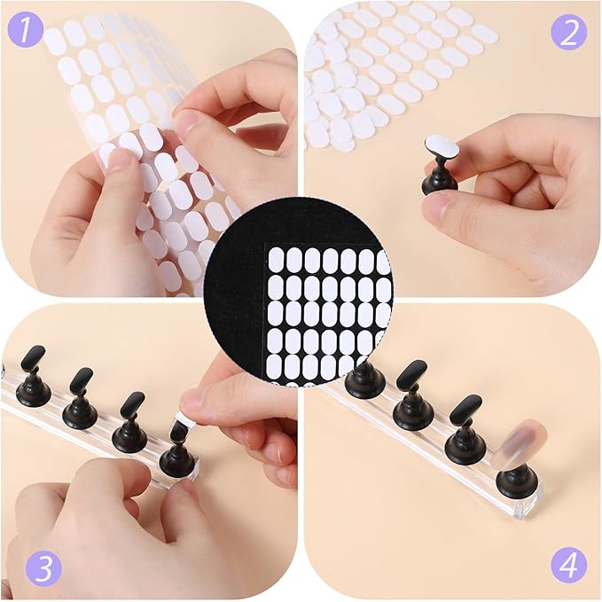 1000 PCS Nail Art Double Sided Nail Tape, False Tip Sticky Tabs, Clear Nails Adhesive Tabs, Press on Fingernail Stickers Nails Display Strips, Fingernail Stickers for Press on Stand