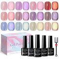 Cat Eye Gel Nail Polish Set, 12 Colors Magnetic Nail Polish Gel Cateye Gels with Magnet, High Glossy, UV Lamp Cure, Vegan, Non Toxic, Long Lasting, 0.24fl oz