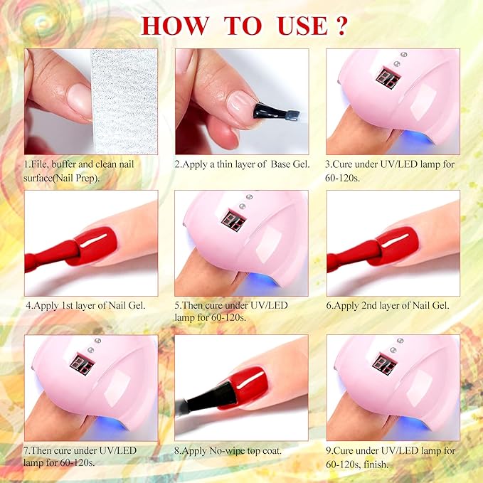 MTSSII Gel Nail Polish Set, 12PCS Brown Grey Red Blue Gel Nail Polish Kit, Soak Off UV/LED Nail Polish Nail Art Design Salon Home Gifts for Women