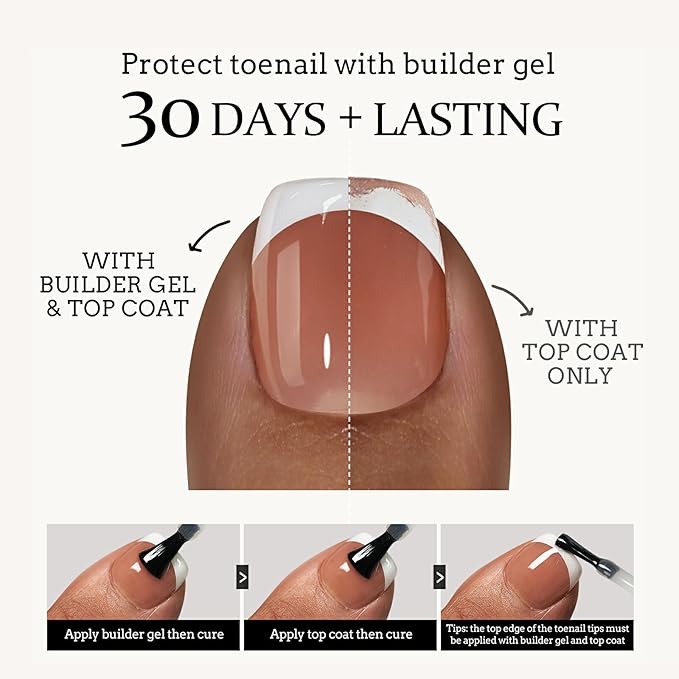BTArtboxnails XCOATTIPS Toe Nail Tips - Upgrade Bigger Size French Tip Press On Toenails for Women, Pink Soft Gel Toenail Press Ons, 150pcs Soak Off Fake Toe Nails