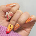 Spring Summer Press on Nails, Almond Fake Nails with 3D Flower & Butterfly Design, Glossy Acrylic False Nails with Rhinestones for Women Girls, 30Pcs
