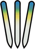 Mont Bleu Rainbow Glass Nail File in Black Pouch - Czech Tempered Glass - Handmade in Bohemia-Czech Republic - Grow Long, Healthy, Beautiful Nails