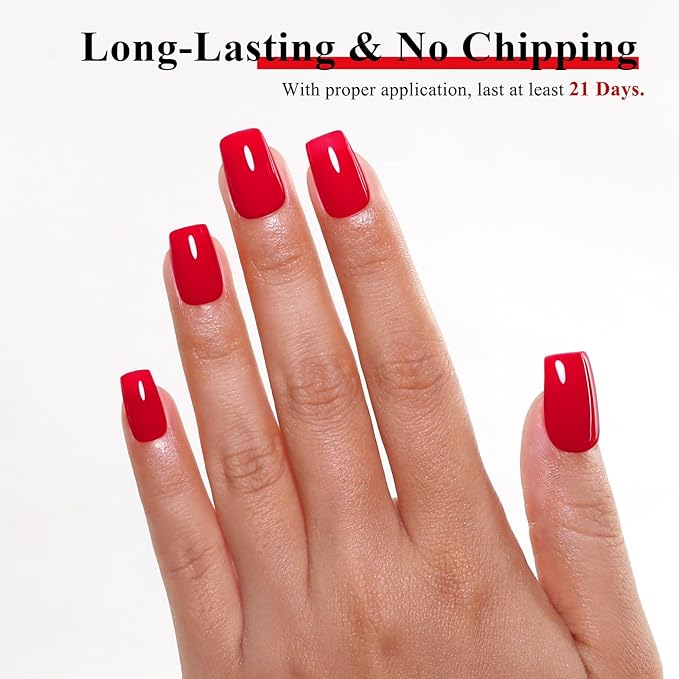 Imtiti 10ml Neon Red Gel Nail Polish-1pcs Red Gel Polish for Nail Art Soak off UV Led Salon DIY at Home Gift for Women