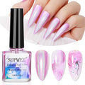 2 In 1 Marble Nail Polish and Holographicge Nail Polish Marble Watercolor Ink Nails Painting Blooming Gel Polish Nails Art Design 001