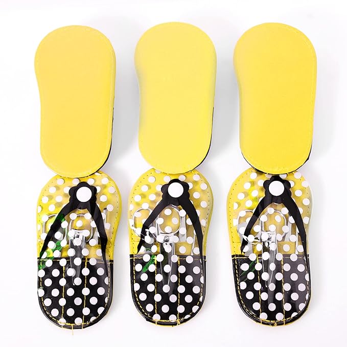 Polka Dot Flip Flop Manicure Sets Manicure Kit Shape Personal Care pack of 6 Yellow