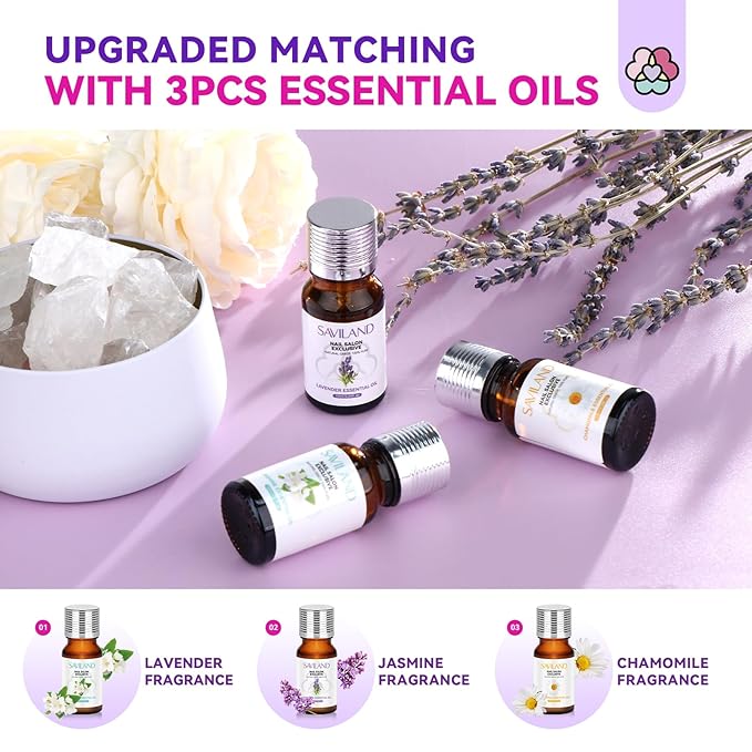 SAVILAND Acrylic Nail Kit with Drill & Essential Oil: Professional Acrylic Nails Kit for Beginner with Everything Nail Powder & Liquid Nail Primer Complete Home DIY Kit Salon Women Christmas Gift