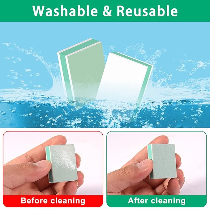 CGBE Nail Buffer Block and Shine Kit, 50 Count Mini Nail Buffer for Polishing Smooth and Shiny Natural Nails Fingernail Mini Buffer Nail File Smoother Buffer Block 1000/4000 Grit - Green