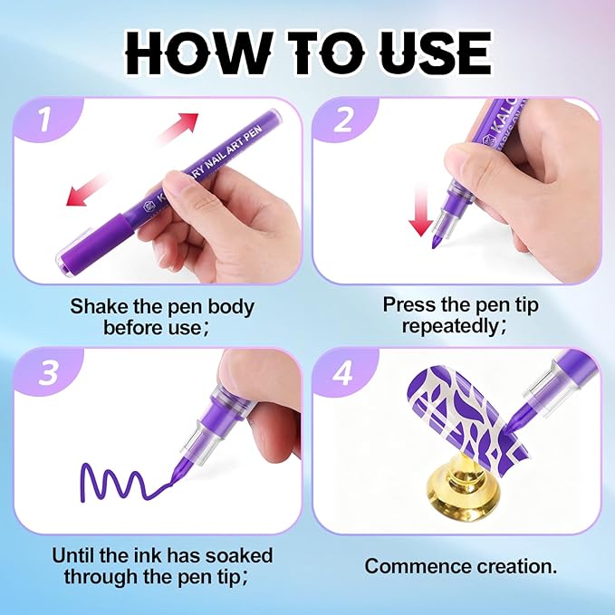 Kalolary 12 Color Nail Art Pens Set, 0.7MM Fine Tip Nail Polish Pens Acrylic Paint Pen Nail Art Markers Quick-Drying Nail Art Tools for Dotting Drawing Painting DIY Nail Art Beauty Manicure（H）