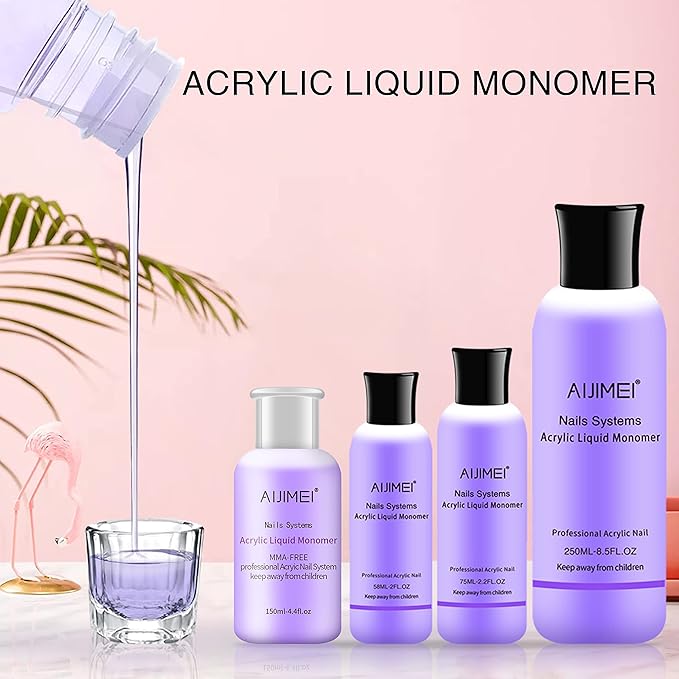 AIJIMEI Acrylic Liquid Monomer 5OZ Acrylic Monomer 150ml For Acrylic Powder Acrylic Nail Liquid Monomer For Acrylic Nails Nails Powders & Liquids Acrylic