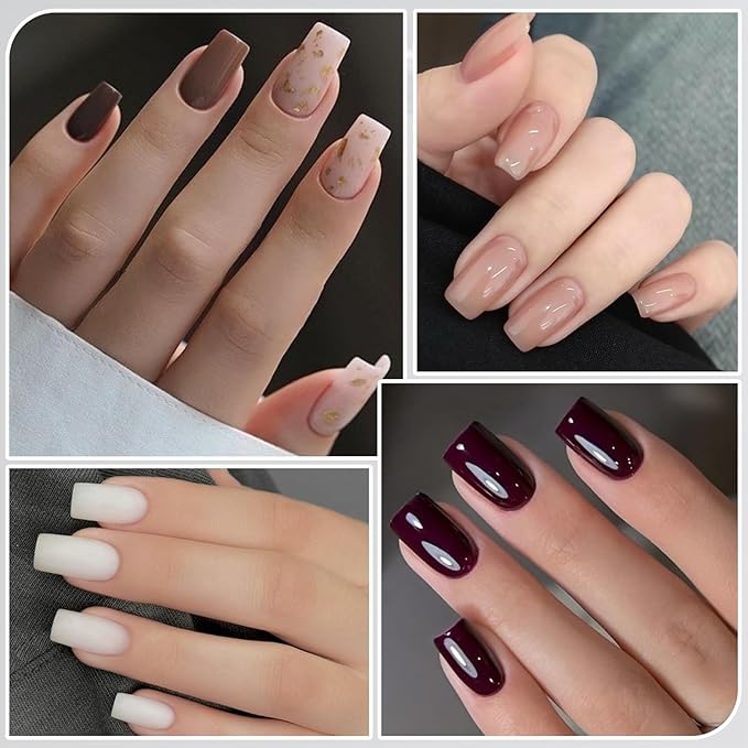 280Pcs Sandwich Nail Dual Forms for Polygel Extension Builder Gel 140 Pairs Coffin Shape Top and Bottom Plastic Nail Molds with Tools for DIY Manicure Art At Home