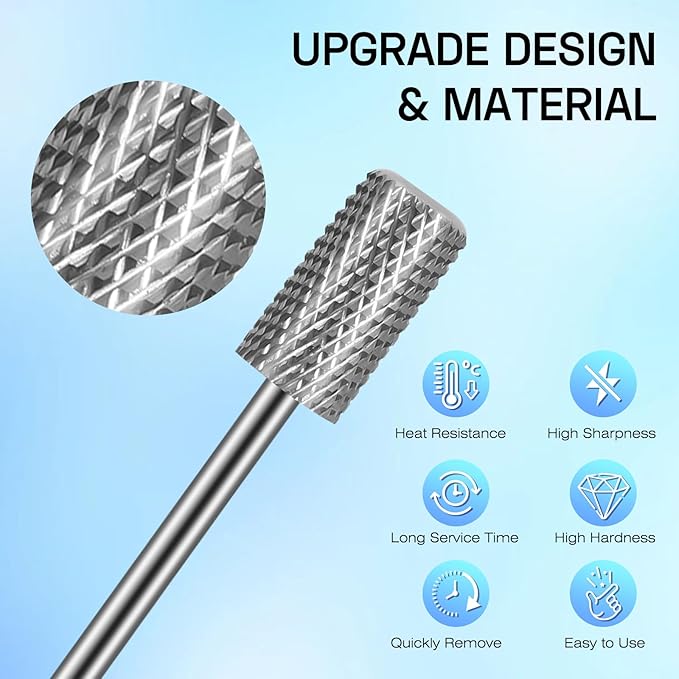 10pcs Carbide Nail Drill Bits Set: Professional Cuticle Bit for Efile Nail Drill with 75pcs Small Sanding Bands (#80#120#180) & Mandrel Bit Acrylic Gel Nail Remover Tool Manicure Pedicure Kit