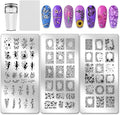 PH PandaHall 3pcs Angel Fairy Nail Stamping Plate Flower Border Nails Art Templates Butterfly Rose Plants Manicure Art Stencils Moon Star Nail Image Plates for Women Manicures Salon Print Design