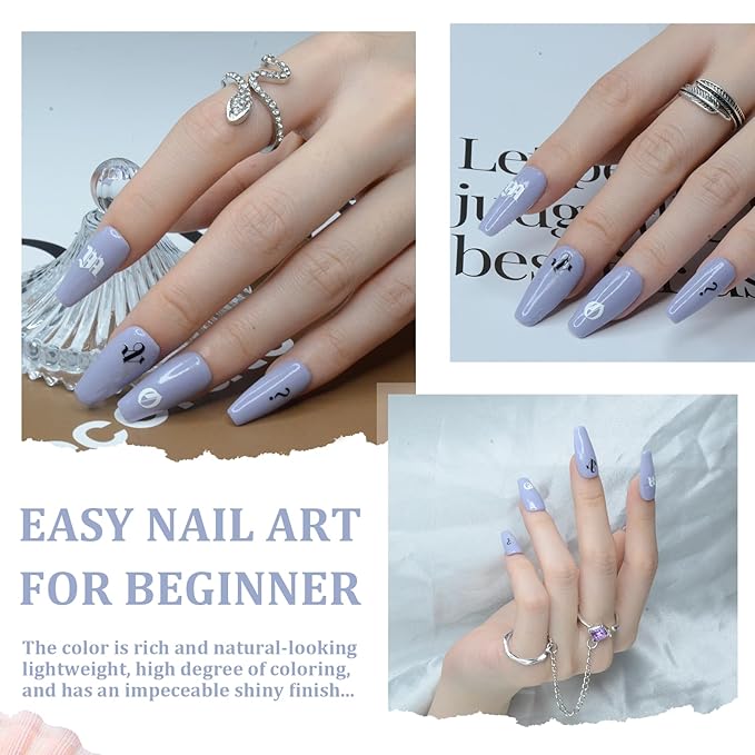 1oz Colorful Grey Color Dip Powder, No Needed Nail Lamp Curing Odor-Free&Long-Lasting Nail Art Starter Manicure Salon DIY at Home Natural Dry