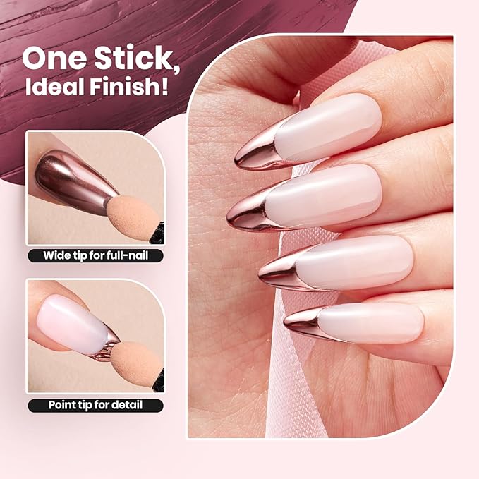 Beetles Pink Chrome Nail Powder Metallic Mirror Effect Chrome Powder for Nails Gel Polish Pink DIY Decoration Nail Manicure Nails Art Design Gift for Women