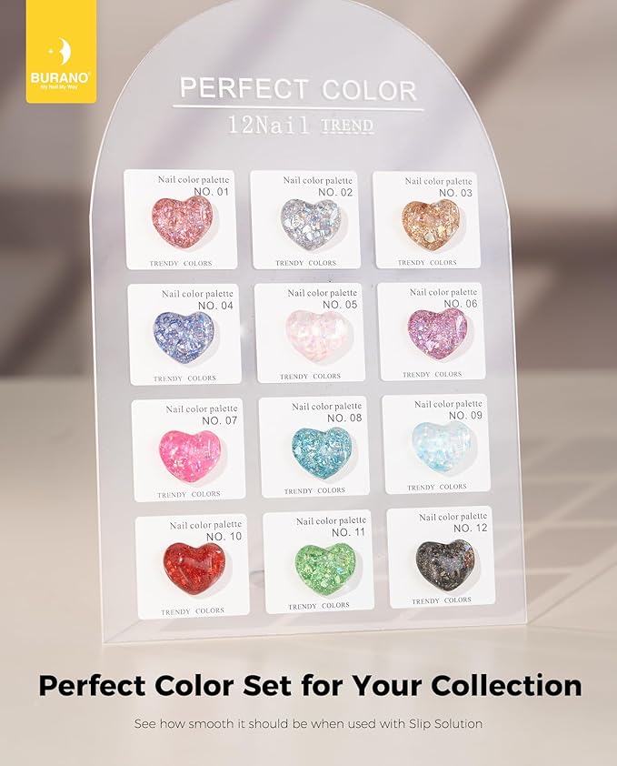 BURANO Poly Nail Gel Set, 12 Colors Nail Poly Nails Extension Gel Kit for Beginner Professional Salon Using Home DIY 15g (kit02, 15g)