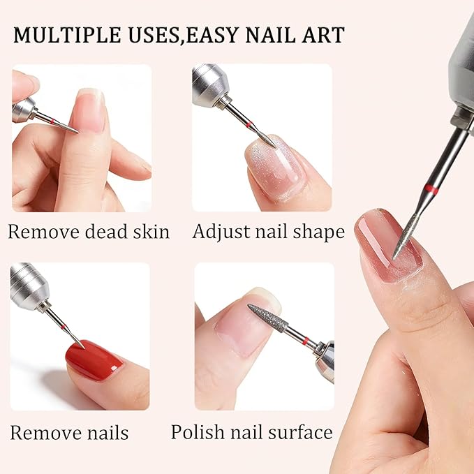 Nail Drill Bits, Diamond Cuticle Drill Bits for Electric Nail File, Cuticle Bits, Diamond Manicure Bits, Brocas para Drill Nails, 3/32 inch 30PCS Kit