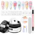 White 3d Sculpting Gel for Nails, 3d Gel Nail Art Non Stick Hand Extension Nail Gels Sculpture Molding Gels with 3D Silicone Nail Art Home DIY Manicure for Women Girls