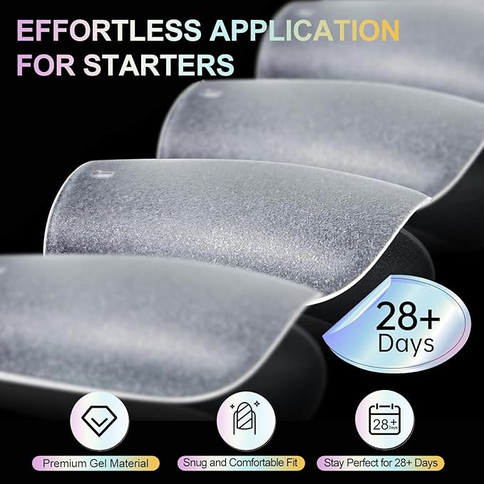 Medium Coffin Nail Tips, 240Pcs Double-Sided Matte Press-On Nails, Clear Fake Nails for Nail Extension, Manicure, Home DIY, Salon, 15 Sizes, Pre-Etched No File Soft Acrylic Gel Nails