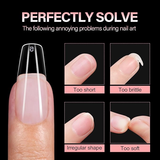 AILLSA Medium Coffin Nail Tips - Full Cover Half Matte Nail Tips 120pcs Pre-filed False Nails Tips, Press on Acrylic Nails for Manicure