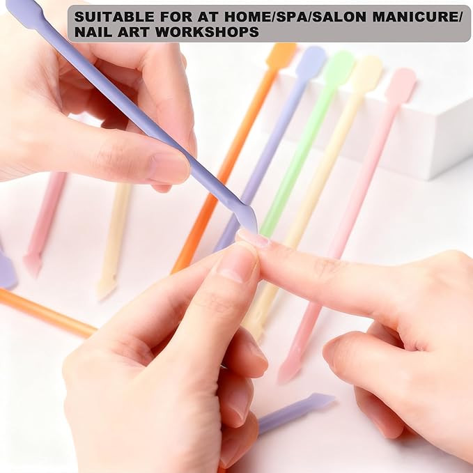 30Pcs Plastic Cuticle Pusher, Small Dual-end Dead Skin Nail Pusher Nail Dirt Cleaner Tool Gel Polish Remover Tool, Gentle Plastic Pusher, Manicure Tool