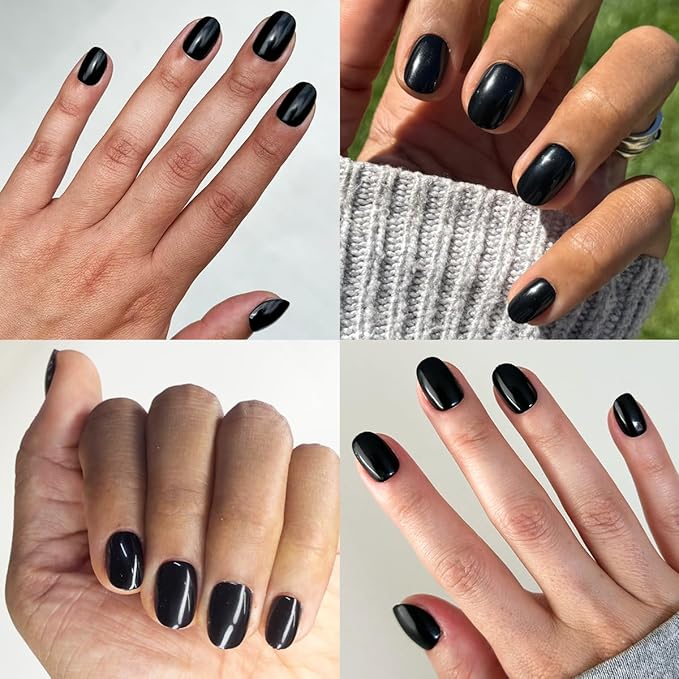 Olive & June Instant Mani Press-On Nails (Glue) | 42 Fake Nails, 21 Sizes | Non-Toxic, Long-Lasting Recycled Materials Realistic Look | Salon-Quality at Home | Short, Round | E+M