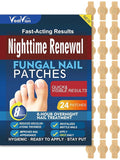 Nail Patches Toenail Treatment Extra Strength 8-Hour Overnight Nail Fast Acting Repair Effortless Hydrogel Nail Care and Repair for Damaged Nails Overnight Renewal for Men and Women (24, Medium)