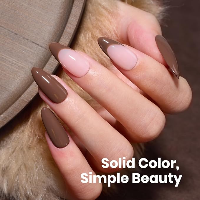 Beetles Dark Brown Gel Polish Winter, 1 PC 8ML Hame Free Mocha Coffee Brown Color Polish Nail Gel Colorful Bottle Coffee o'Clock Soak Off UV Nail Art Manicure Gift for Women