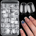 240pc Coffin Gel Nail Tips Short Fake Nails Clear Press on Nails Acrylic Nails Tips, 12 Size XS Full Cover Nail tips Coffin Soft Gel Nail Tips False Nails Extension Artificial Fingernail