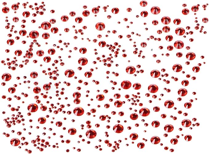 Bymitel 5000 Pieces 6 Mixed Sizes Glue Fix on Glass Rhinestones Round Crystal Gems Flatback for DIY Jewelry Making with one Picking Pen (6-Sizes 5000PCS, Siam)