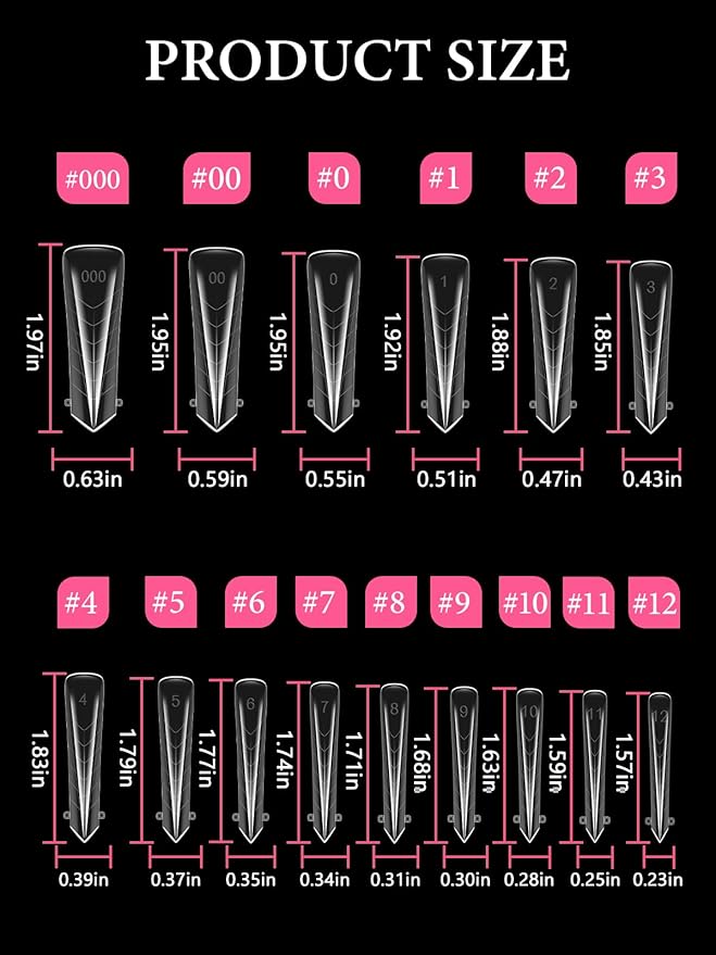 EBANKU Dual Nail Forms for Poly Extension Gel, 150 PCS Clear Claw Nail Molds Reusable 15 Sizes Nail Extension Forms for Builder Gel Manicure Design Salon DIY