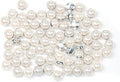 200Pcs Pearl Sew on Rhinestones for Crafting,6mm Claw Pearl Embellished Rhinestoness for DIY,Half Round Pearls for for Crafting Jewelry Handicrafts Clothes Bag Shoes-White(Silver Claw)