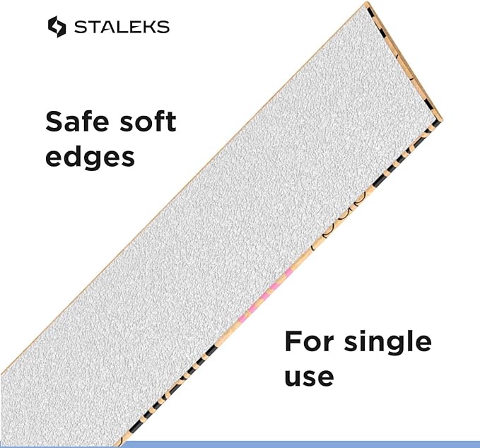 Staleks Pro Disposable White Nail Files papmAm Expert 22 – 180 Grit – 50 Pcs – Glueless Replaceable Abrasives – Precise Nail Shaping – Manicure & Pedicure
