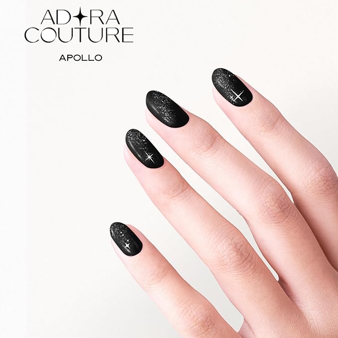 Semi Cured Gel Nail Strips with 30 Pieces - UV Gel Stickers, Manicure Kit, Easy Application Wraps Includes Prep Pads, Nail File, Wooden Stick - UV Light Required (Apollo)