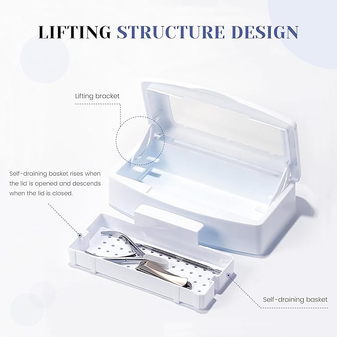 Nail Tools Cleaner Box for Makeup Nail Art Tool Tweezer Eyelash Nail Manicure Hari Salon Tattoo Tools Cleaning